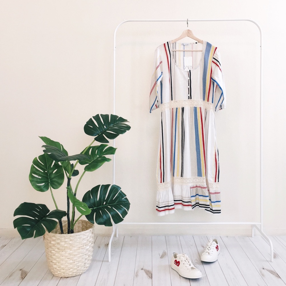 Zara Striped Dress Multicolored NWT Size Small - Picture 5 of 8